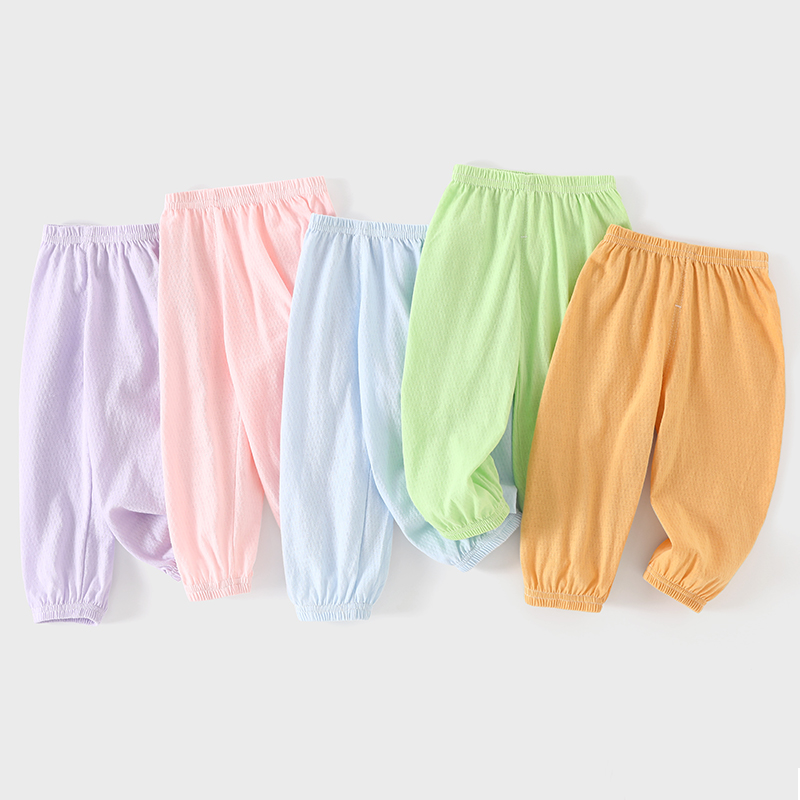 拼图猫婴儿裤子男童纯棉夏季薄款女童宝宝防蚊裤小童夏装灯笼裤