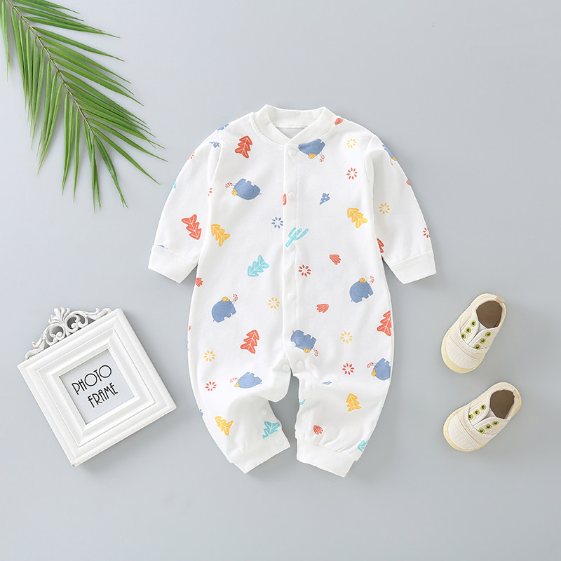 BABY AUTUMN CLOTHES BABY ONE-PIECE ROMPER COTTON LONG-SLEEVED AUTUMN HOME CLOTHES 0-3 YEARS OLD CHILDRENS LONG-SLEEVED ROMPER
