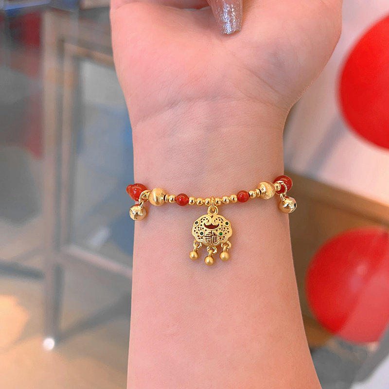 本命年天然红玛瑙平安锁手链女轻奢高级感节节高升珠串红编绳手饰,饰品/流行首饰/时尚饰品新,银饰手链,淘宝优惠券,粉丝福利购,淘宝优惠卷