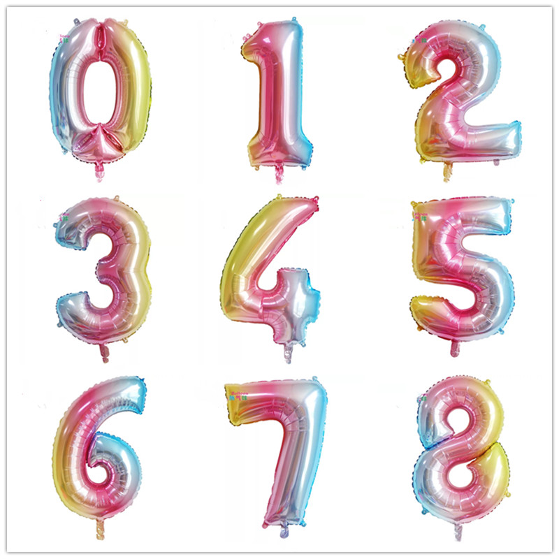 32寸数字气球铝膜生日派对装饰婚礼婚房布置周年庆典装扮