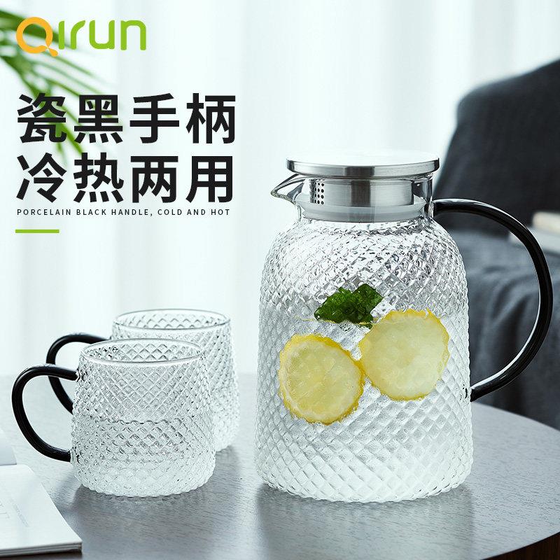 冷水壶家用耐高温泡茶水杯套装大容量超大耐热防爆加厚玻璃冷水壶