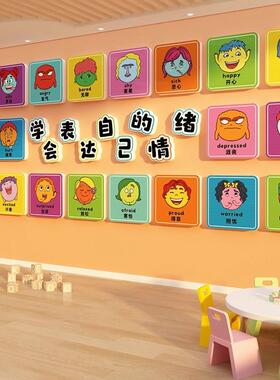 心理角咨询室布置装饰健康文化墙贴纸面挂画幼儿园童情绪管理辅导