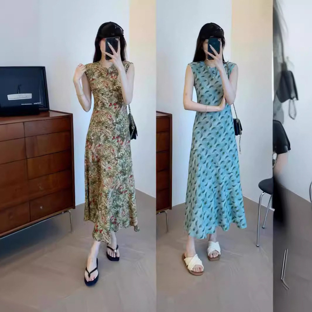 轻若无感 超显瘦凉快立裁工艺柔美圆领小包肩袖连衣裙夏