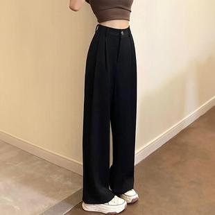 梨形身材裤 黑色西装 胖妹妹mm高腰宽松显瘦阔腿休闲 女夏薄款 裤