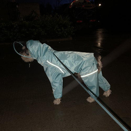 雪纳瑞拉链四脚全包雨披冲锋衣