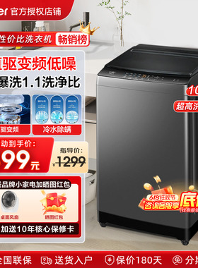 [次日达]海尔波轮洗衣机大容量家用全自动10kg除菌螨租房32Mate1