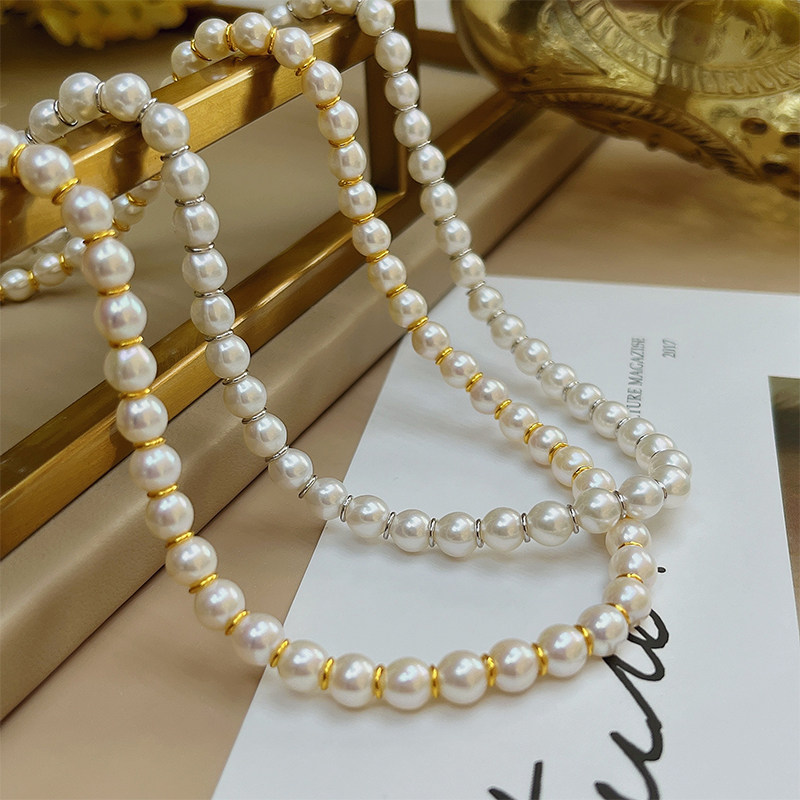 【金玉珠宝】秋季新品时尚设计款方扣圈圈隔片淡水珍珠项链