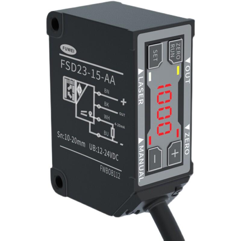 FUWEI高精度激光位移测距传感z器FSD23工业测厚高平整度低盲区感