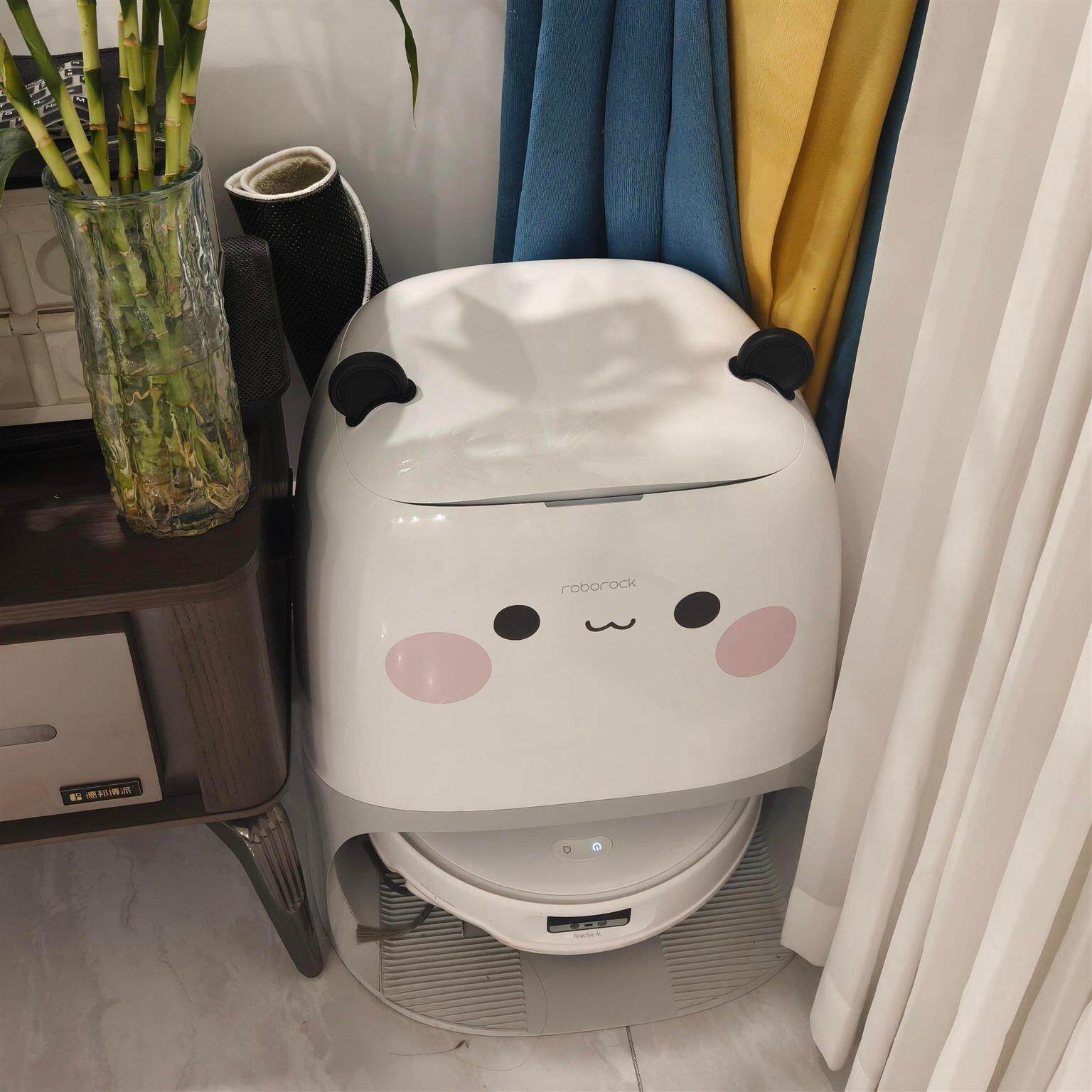 小熊耳朵扫地机器人贴纸