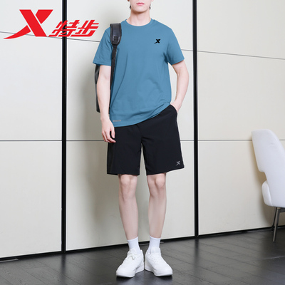 特步运动套装速干衣两件套男