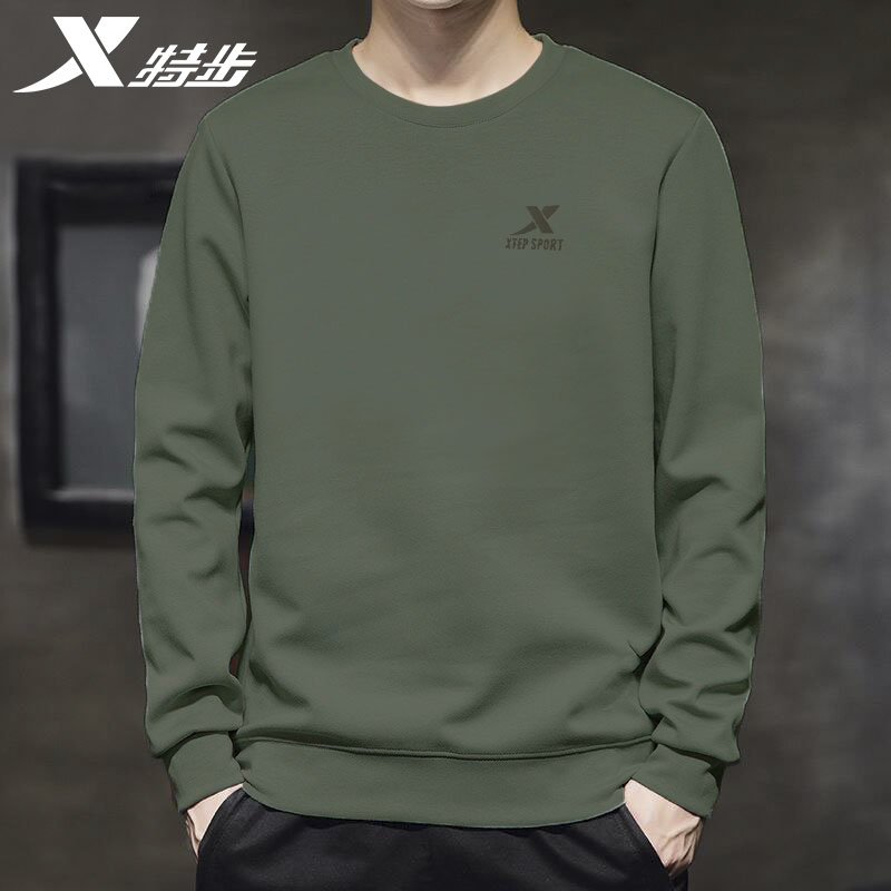 特步卫衣男圆领长袖男装