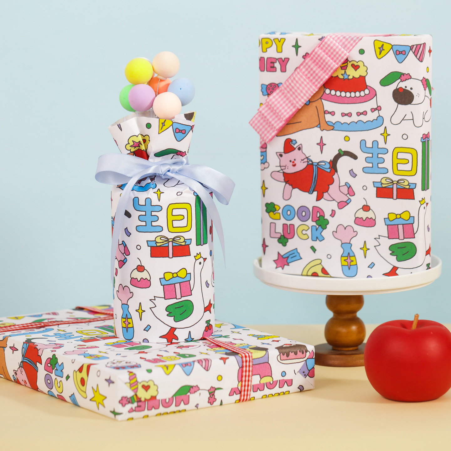 拾祥生日祝福礼物包装纸高颜值可爱生日礼物包装纸花束包装书皮纸,文具电教/文化用品/商务用品,包装纸/蜂窝纸,淘宝优惠券,粉丝福利购,淘宝优惠卷