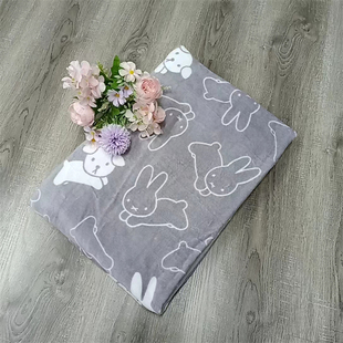 外贸纯棉经典割绒线圈白色兔子毛巾被灰色兔子盖毯家用卧室毛巾毯