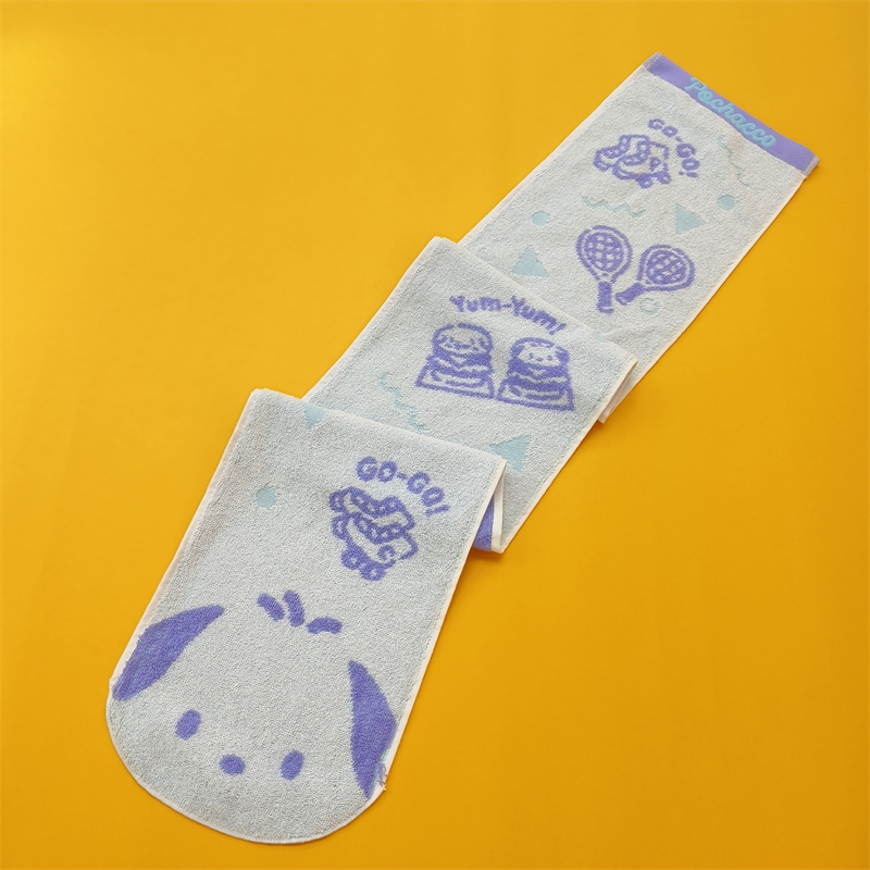 日单纯棉卡通色织运动毛巾