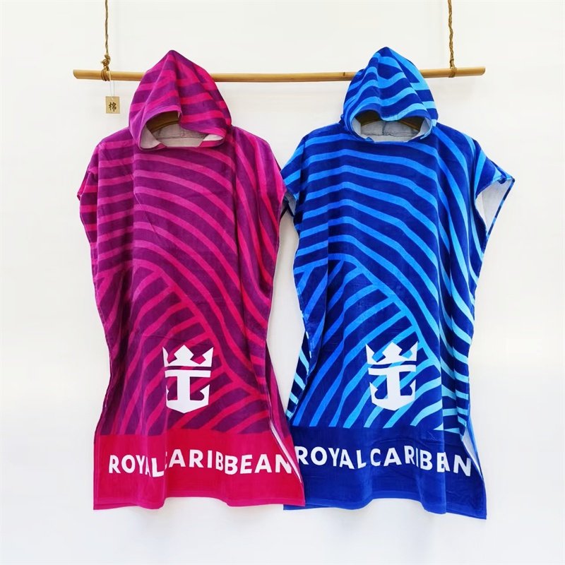 纯棉吸水速干斗篷浴巾男女连帽家居户外保暖游泳沙滩巾换衣浴袍