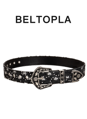 BELTOPLA废土风y2k美式辣妹皮带女个性复古牛仔裤帆布腰带配饰潮