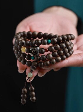 男女沉香木四方神兽手串