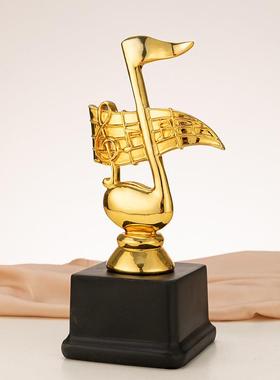 音乐奖杯蕞佳歌唱家艺术颁奖奖杯树脂工艺品电镀金色印字演讲表演