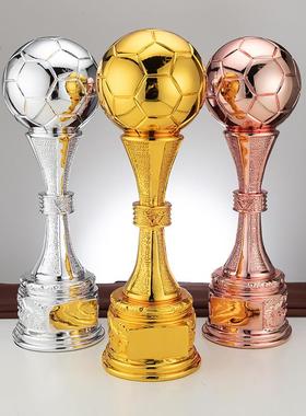 大号足球奖杯比赛总冠军世界杯创意树脂电镀金银铜奖杯射手印字