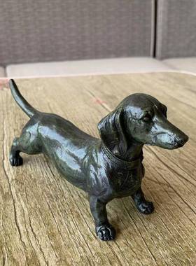 长条腊肠黑狗 树脂工艺品园艺庭院摆件园林装饰品跨境新品小狗