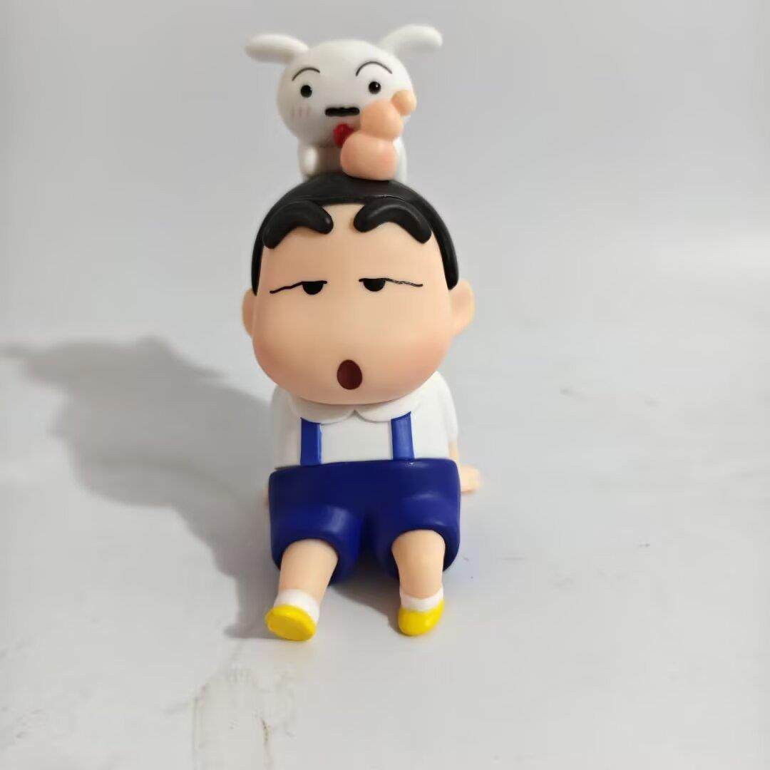 蜡笔小新 悠闲挨揍小新 可爱手办新之助公仔动漫摆件蜡笔小新周边