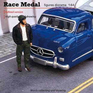 RaceMedal 1/64人物模型帅气机师飞行员机长夹克男神手办模玩微距