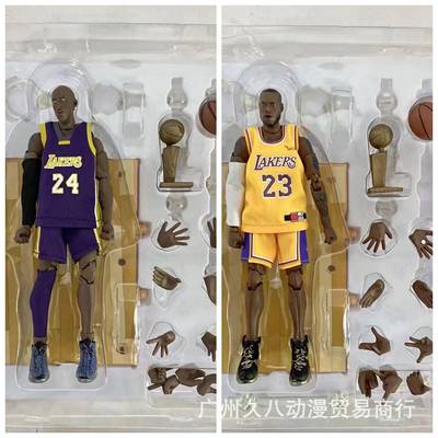 篮球明星 紫衫24号 洛杉矶湖人队 科比 詹姆斯 可动人偶手办模型