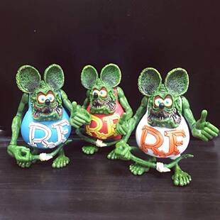 RAT FINK 芬克老鼠 欧美汽车改装文化 肥鼠 可动公仔 摆件 夜光