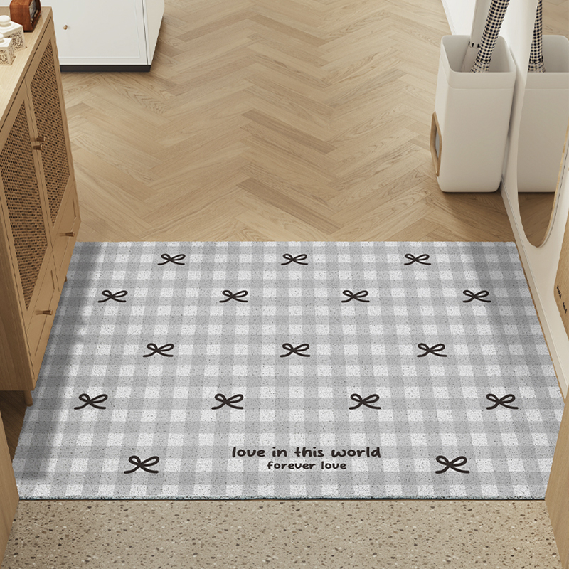 小岛蝴蝶结丝圈进门地垫入户门脚垫大门口可裁剪耐脏蹭土玄关地毯