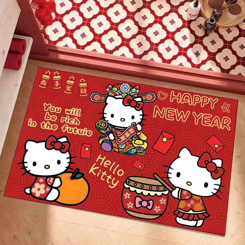 红色kitty猫浴室地垫软硅藻泥新年过年吸水防滑垫家用卫生间脚垫,居家布艺,家用脚垫,淘宝优惠券,粉丝福利购,淘宝优惠卷