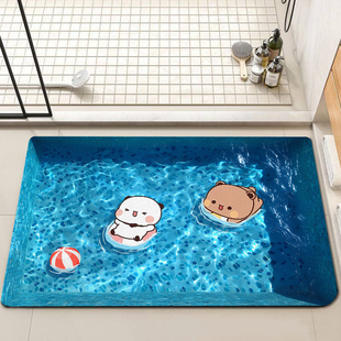 一二布布硅藻泥浴室门口地垫吸水防滑厕所洗手间家用卫生间脚垫子