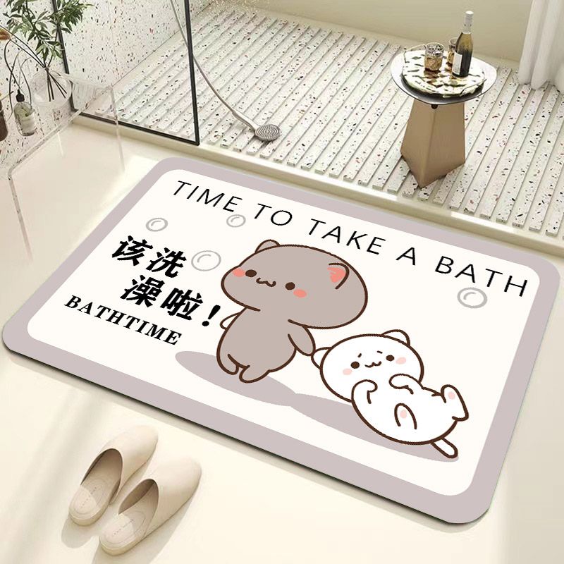 一二布布硅藻泥吸水垫浴室地垫洗手间厕所卫生间门口防滑脚垫入户