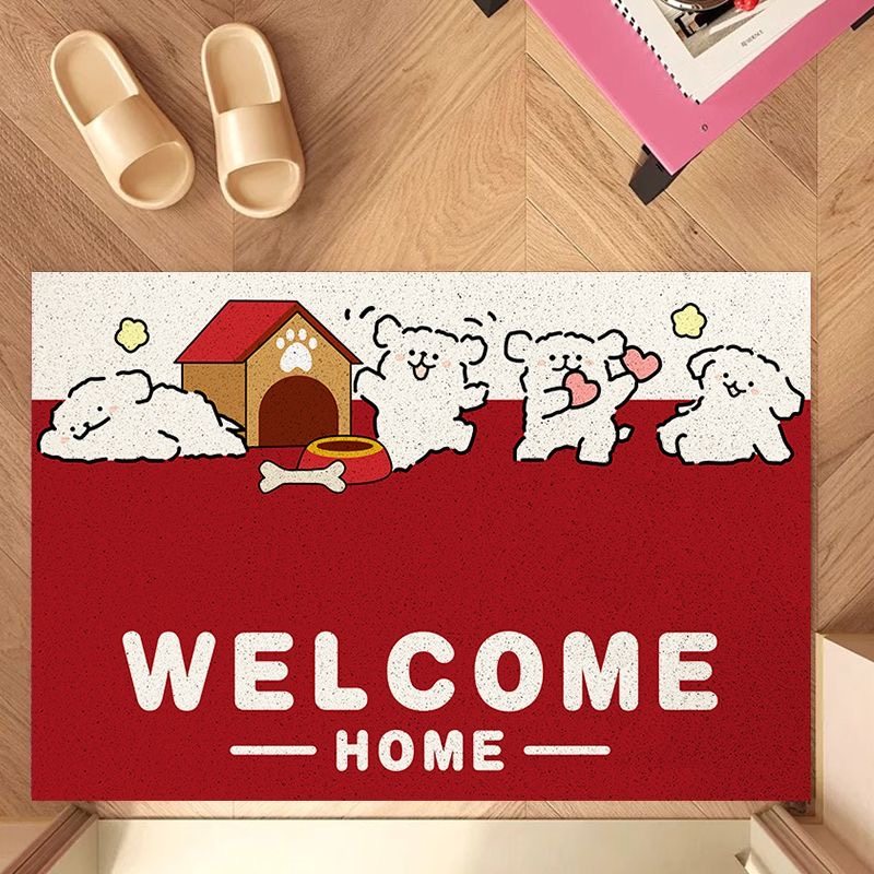 入户门地垫线条小狗免洗门垫家用耐脏防滑丝圈脚垫可裁剪地毯喜庆,居家布艺,入户地垫,淘宝优惠券,粉丝福利购,淘宝优惠卷