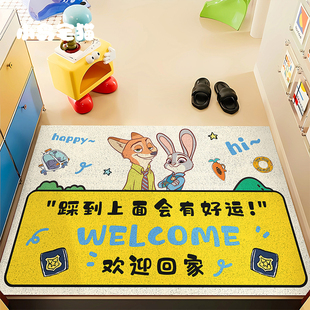疯狂动物城入户门地垫玄关地毯丝圈脚垫大门口防滑垫耐脏进门垫子