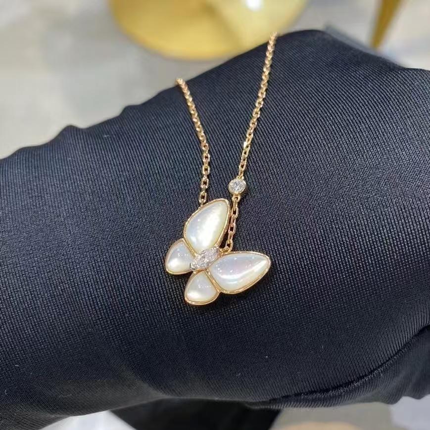 高版本白贝母蝴蝶项链精致百搭