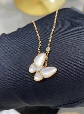 高版本白贝母蝴蝶项链精致百搭