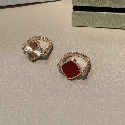 高版本花朵双面镭射翻转女士戒指