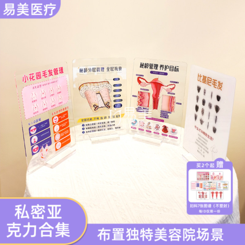 女性美体私密系列亚克力摆台双面印刷美容院场景布置医患沟通面诊,文具电教/文化用品/商务用品,教学标本/模型,淘宝优惠券,粉丝福利购,淘宝优惠卷