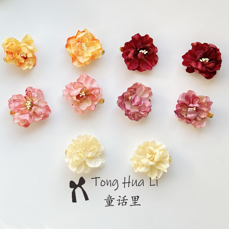 花朵发夹发饰唐风边夹饰品