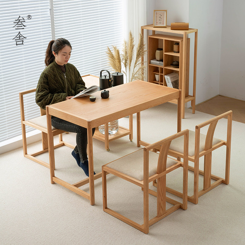 叁舍阳台原木风茶桌椅组合阳台小户型家用禅意新中式橡木实木茶台,住宅家具,家用茶台/茶桌,淘宝优惠券,粉丝福利购,淘宝优惠卷
