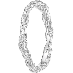 ARAI小众设计纯银戒指女糖纸素银细情侣戒指ins简约开口食指戒指