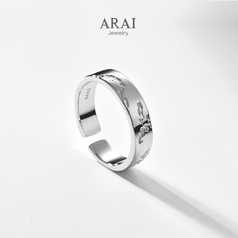 ARAI男女999足银欧美戒指