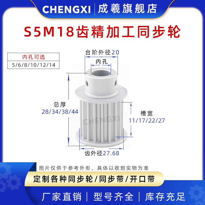 成羲BF精加工同步皮带轮S5M18齿