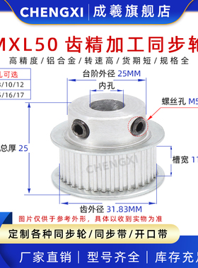 同步轮MXL50齿精加工 小台阶BF型  齿外径31.83 齿宽11 内孔5-17