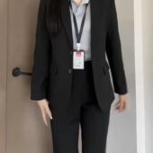 黑色西装 工作服外套 职业装 套装 女大学生教资教师公务员面试正装