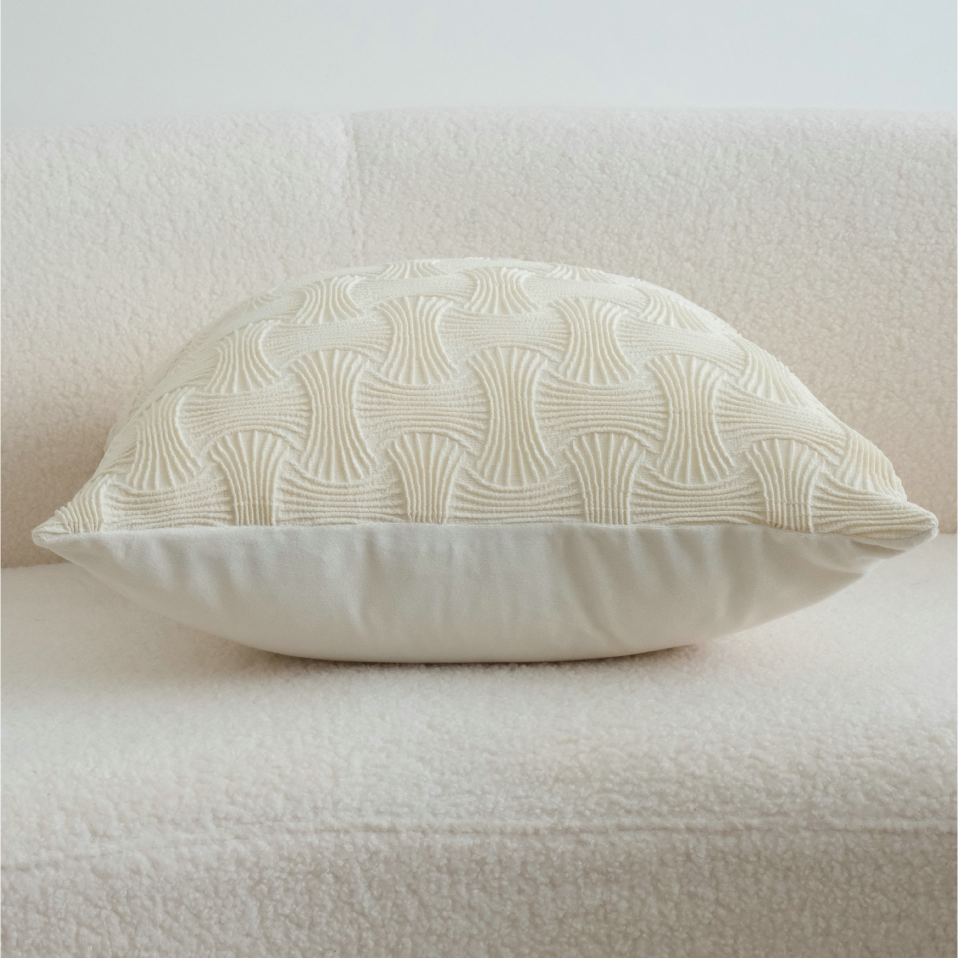 纯色毛绒靠枕套时尚简约沙发靠套