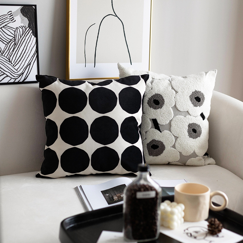 枕几何波点抱枕新中式客厅沙发