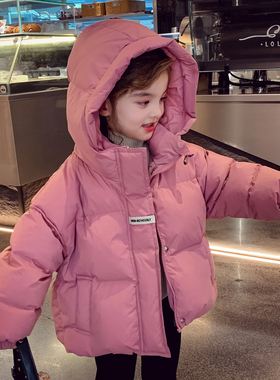 女童连帽羽绒服冬季2025新款90白鸭绒女孩外套儿童加厚保暖面包服