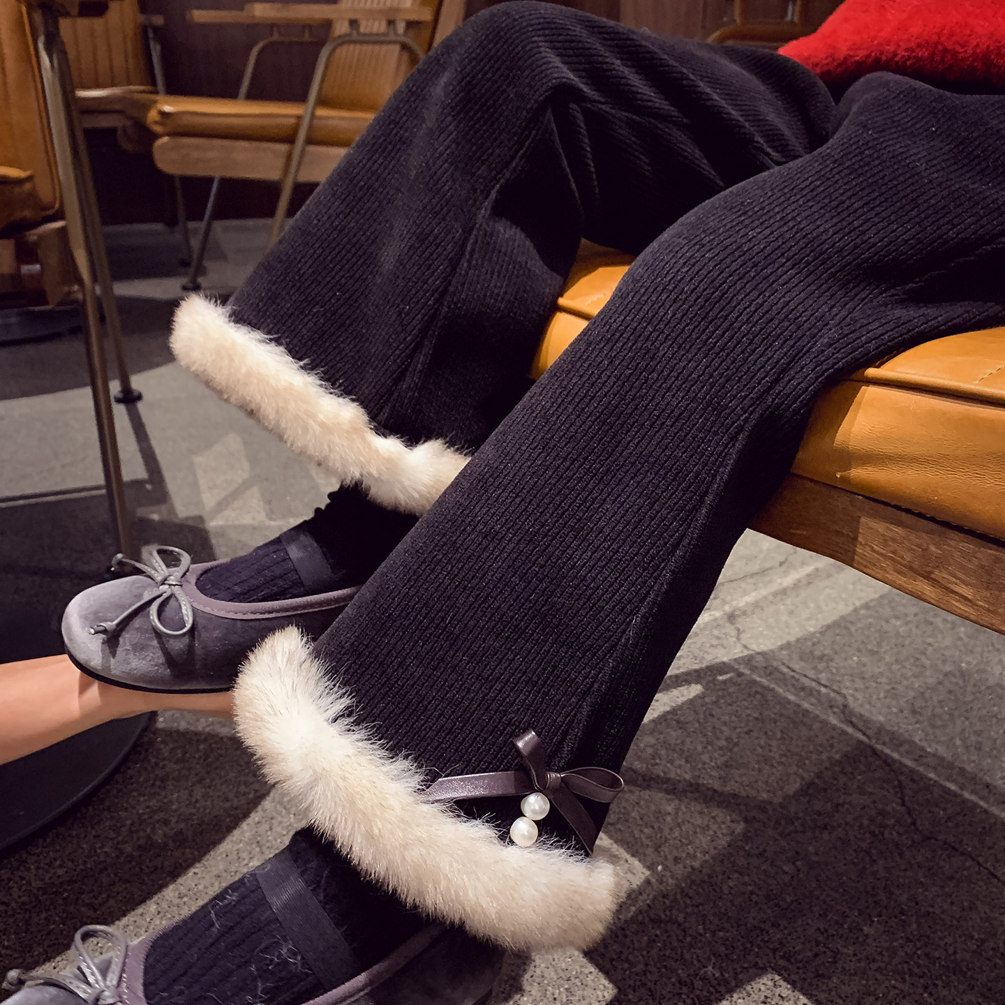 女童加绒喇叭裤冬装2025新款儿童雪尼尔修身裤子小女孩马蹄裤长裤,童装/婴儿装/亲子装,裤子,淘宝优惠券,粉丝福利购,淘宝优惠卷