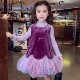 女童背心裙秋冬2025新款 儿童法式 丝绒蓬蓬公主裙小女孩花苞连衣裙